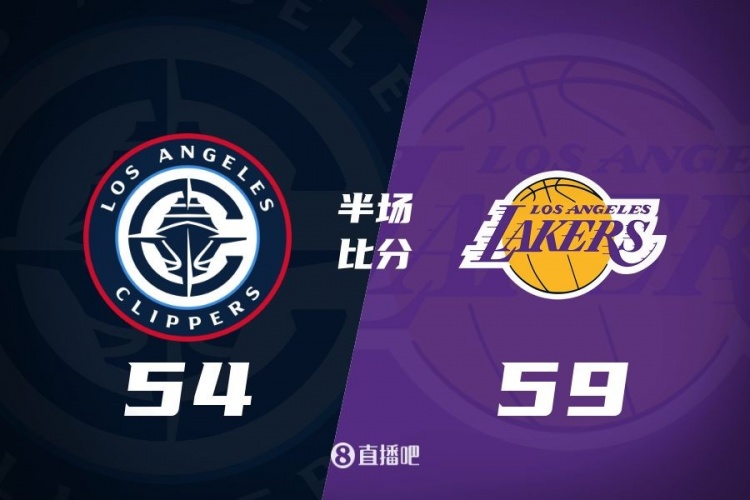 洛城德比！老詹高效砍17分 里夫斯傷退 哈登13+5 湖人半場領先5分